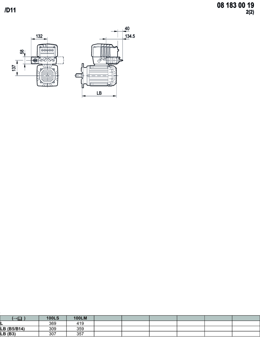 Dimension Drawings Of The Drive Unit